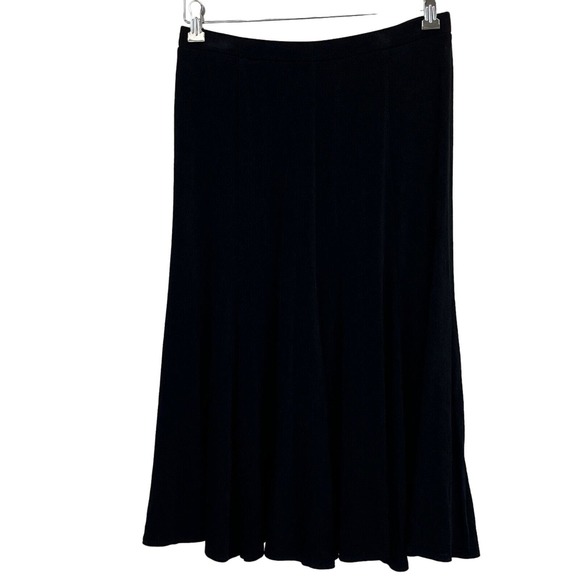 Womens Chico's Travelers 1 US M Skirt‎ Slinky Black Knee Length Elastic Waist - Picture 1 of 3